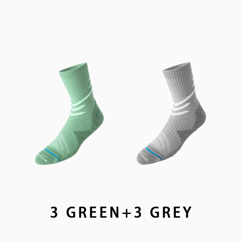 Non-slip Mid-calf Men's Running Socks(6 pairs）