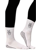 COCO Peace Sign Grip Socks | White & Black