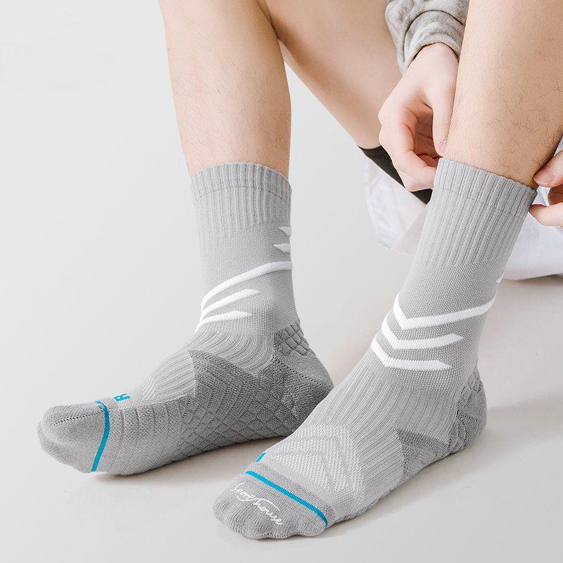 Non-slip Mid-calf Men's Running Socks(6 pairs）