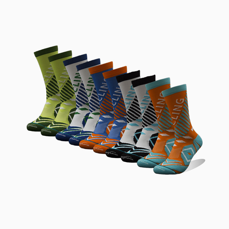 Men's Breathable Bike Riding Socks（6 pairs）