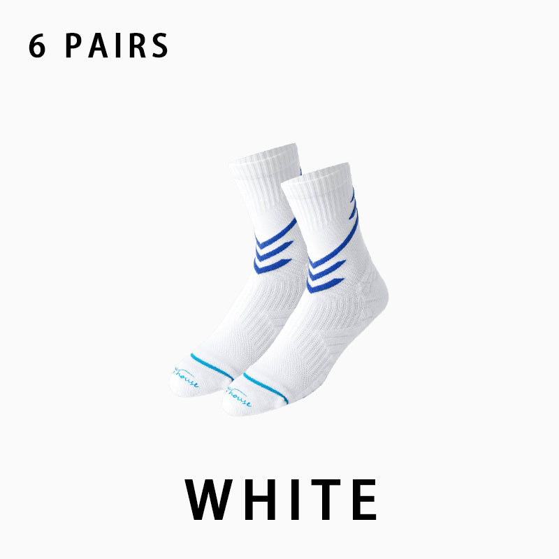 Non-slip Mid-calf Men's Running Socks(6 pairs）