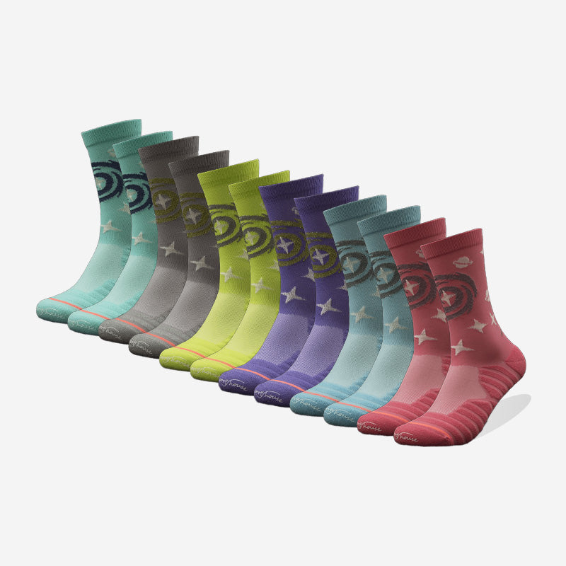 Breathable Mid-calf Women Running Socks（6 pairs）