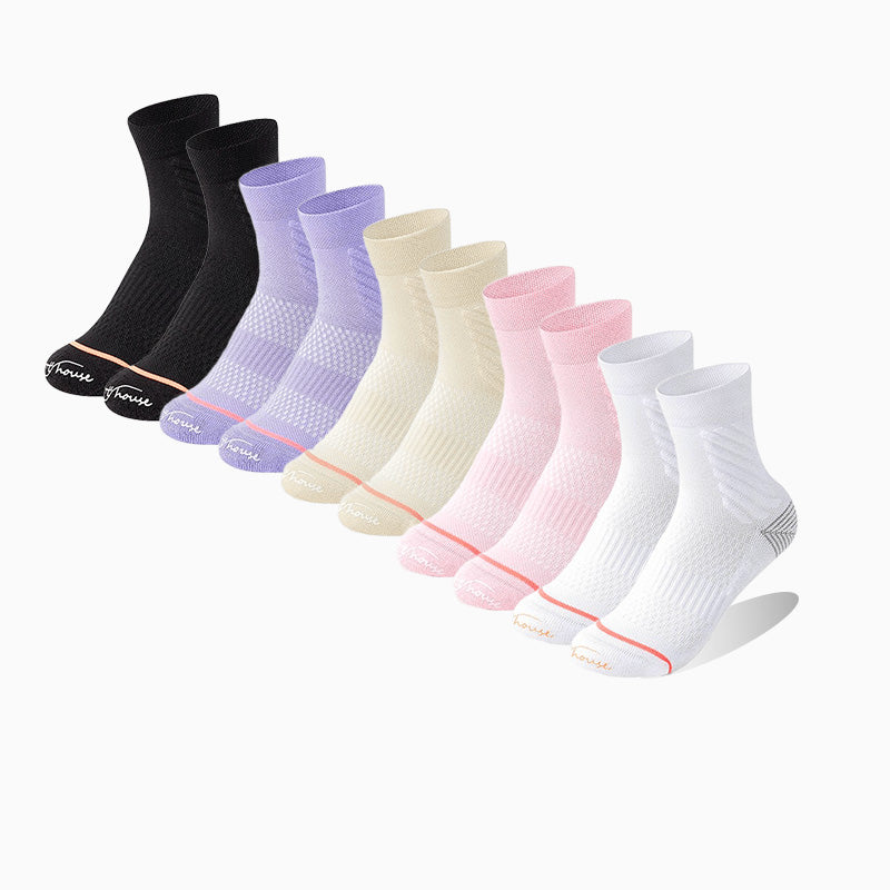 Mid-calf Breathable Women's Sport Socks (6 pairs）