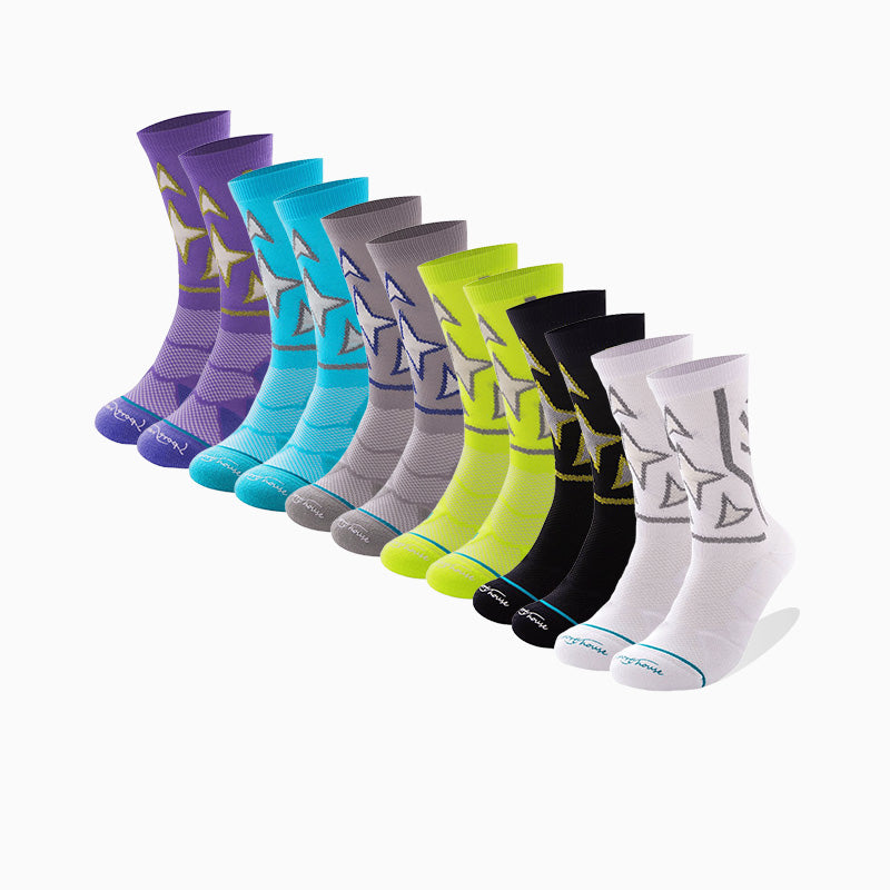 Men's Mid-calf Running Socks(6 pairs）