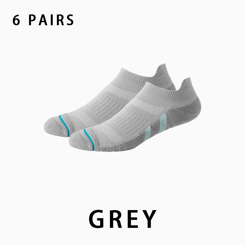 Men's Breathable Towel Sole Running Socks（6 pairs）