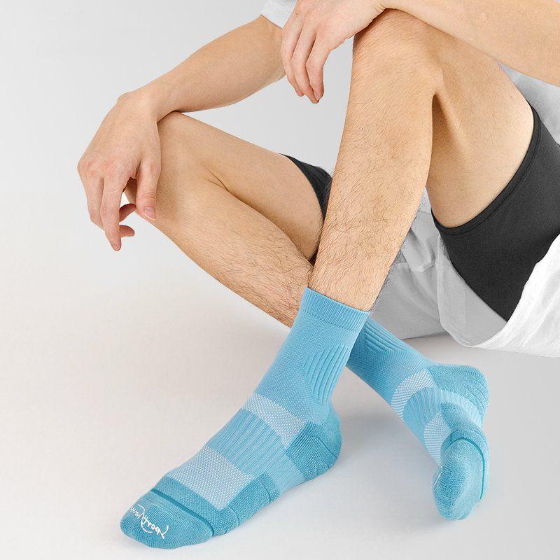 Men's Mid-calf Towelling Sole Running Socks(6 pairs）