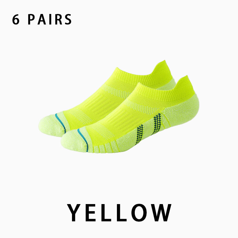Men's Breathable Towel Sole Running Socks（6 pairs）