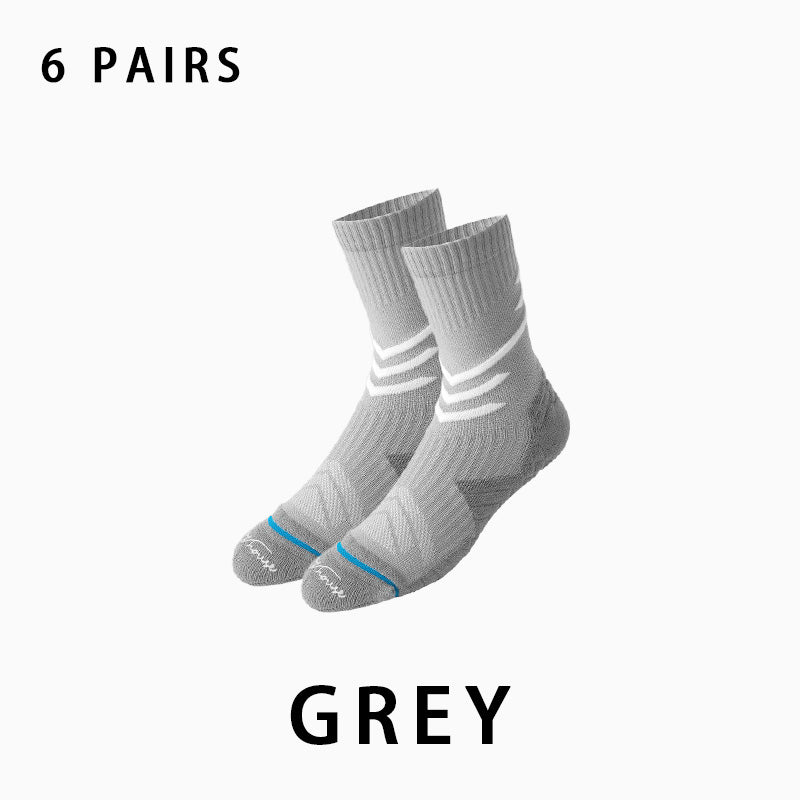 Non-slip Mid-calf Men's Running Socks(6 pairs）