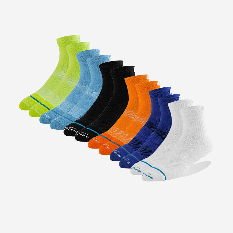 Men's Mid-calf Towelling Sole Running Socks(6 pairs）