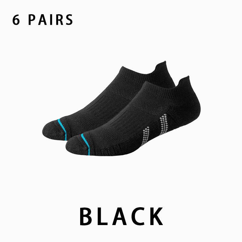 Men's Breathable Towel Sole Running Socks（6 pairs）