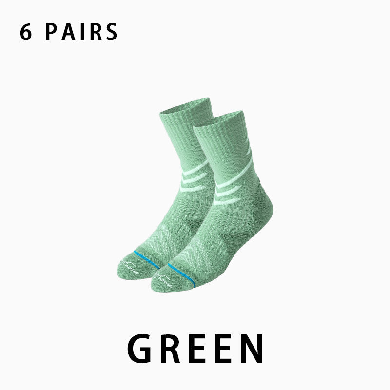 Non-slip Mid-calf Men's Running Socks(6 pairs）