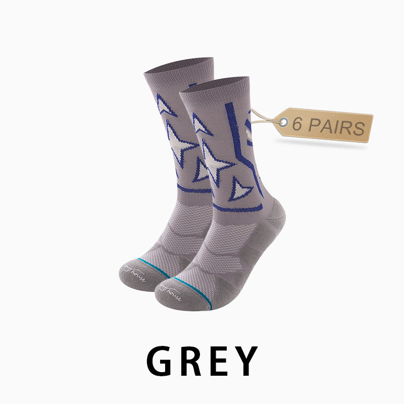 Men's Mid-calf Running Socks(6 pairs）