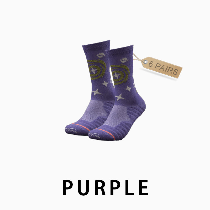 Breathable Mid-calf Women Running Socks（6 pairs）