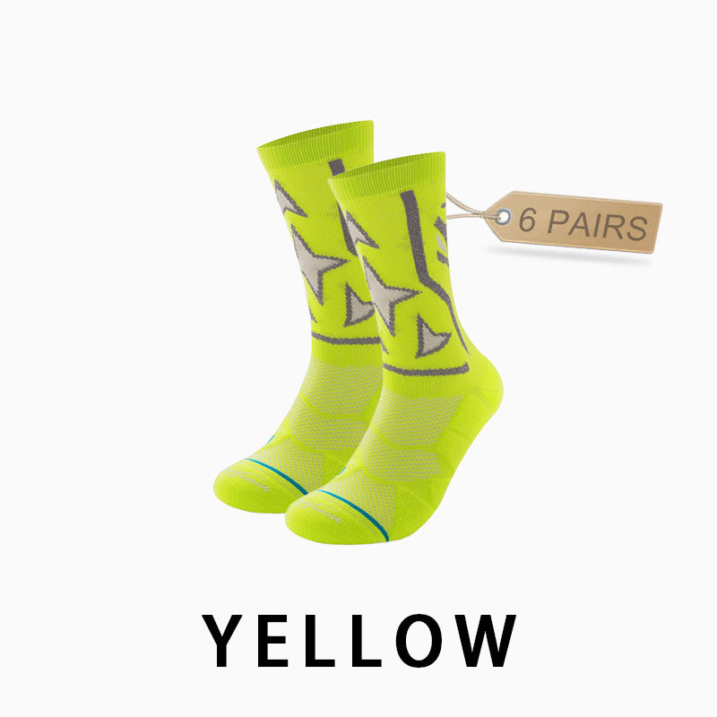 Men's Mid-calf Running Socks(6 pairs）