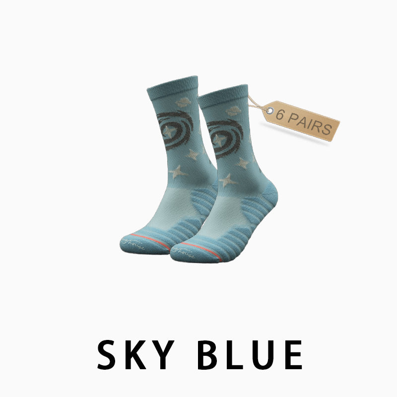 Breathable Mid-calf Women Running Socks（6 pairs）