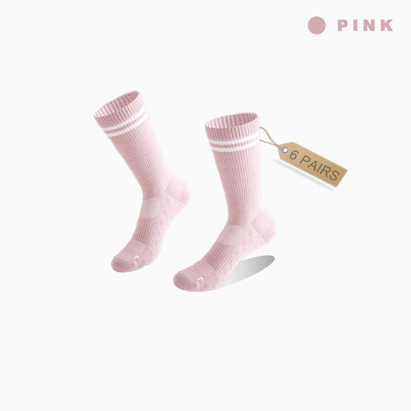 Mid-calf Women‘s Yoga Socks  (6 pairs）