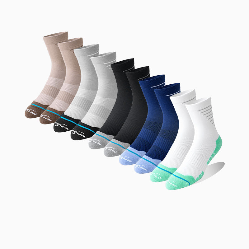 Breathable Men's Mid-calf Cycling Socks(6 pairs）