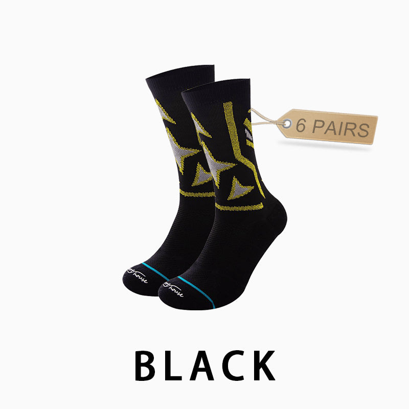 Men's Mid-calf Running Socks(6 pairs）
