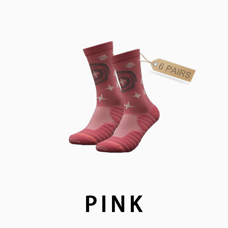 Breathable Mid-calf Women Running Socks（6 pairs）