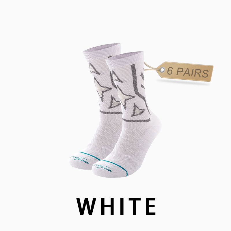 Men's Mid-calf Running Socks(6 pairs）