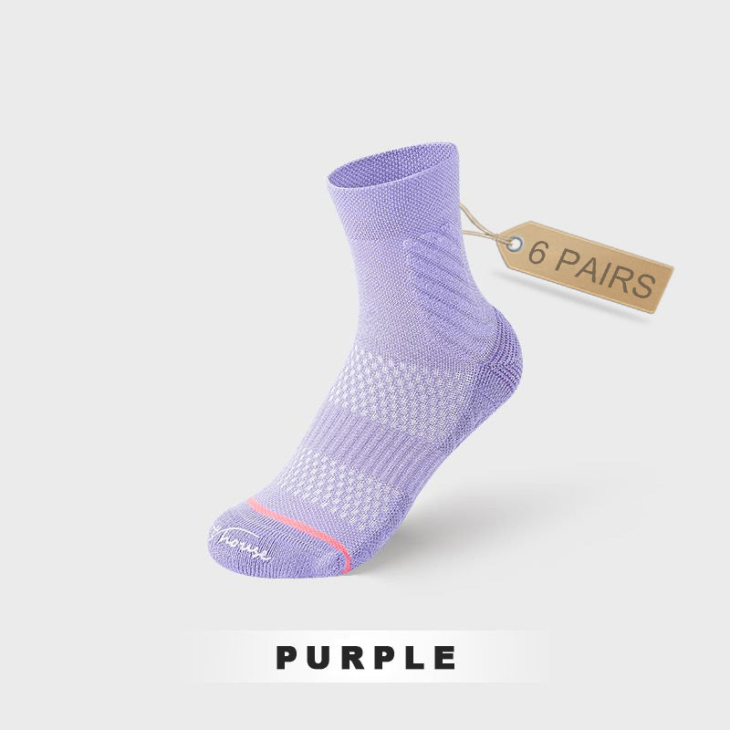 Mid-calf Breathable Women's Sport Socks (6 pairs）