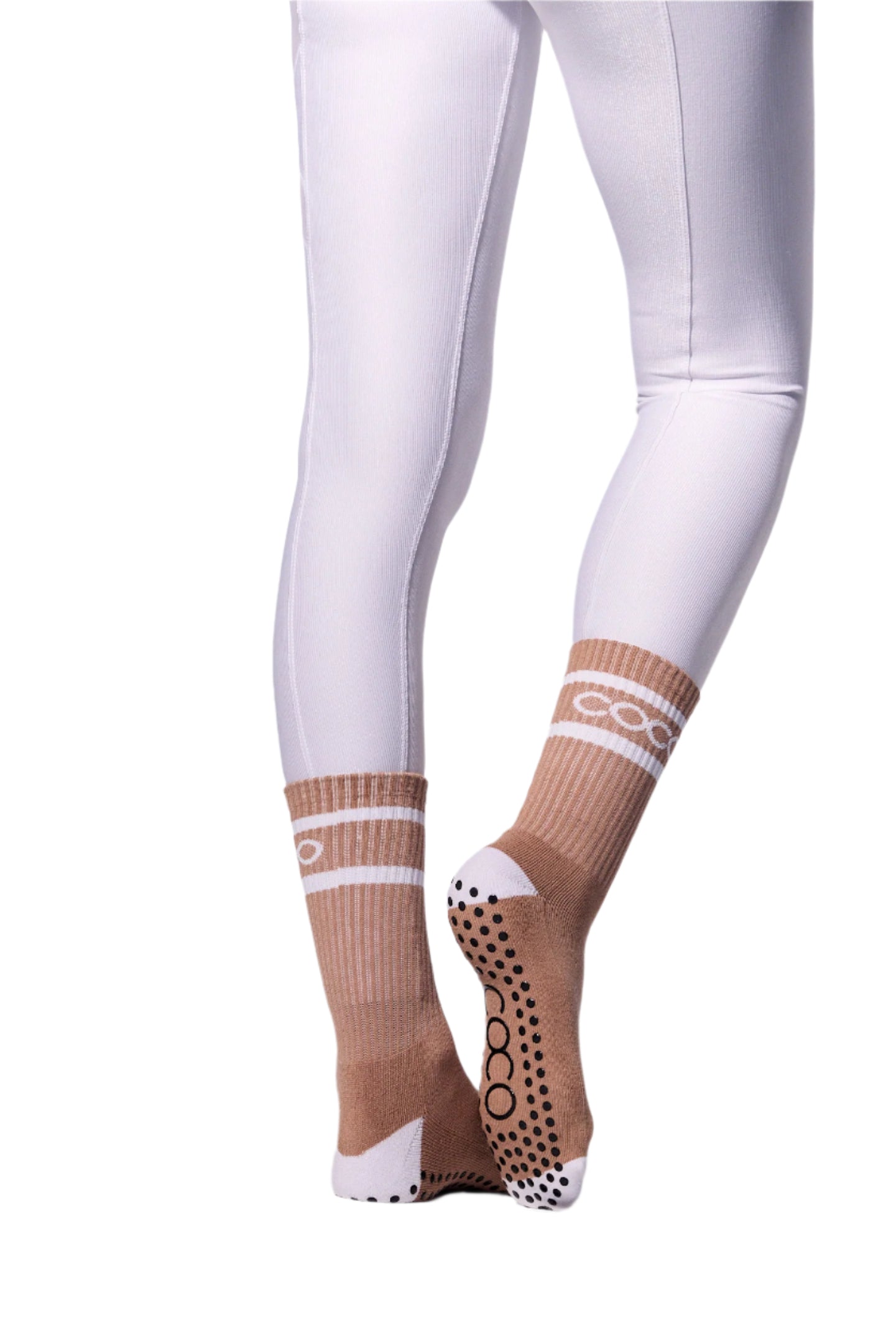 COCO Grip Socks | Nude & White