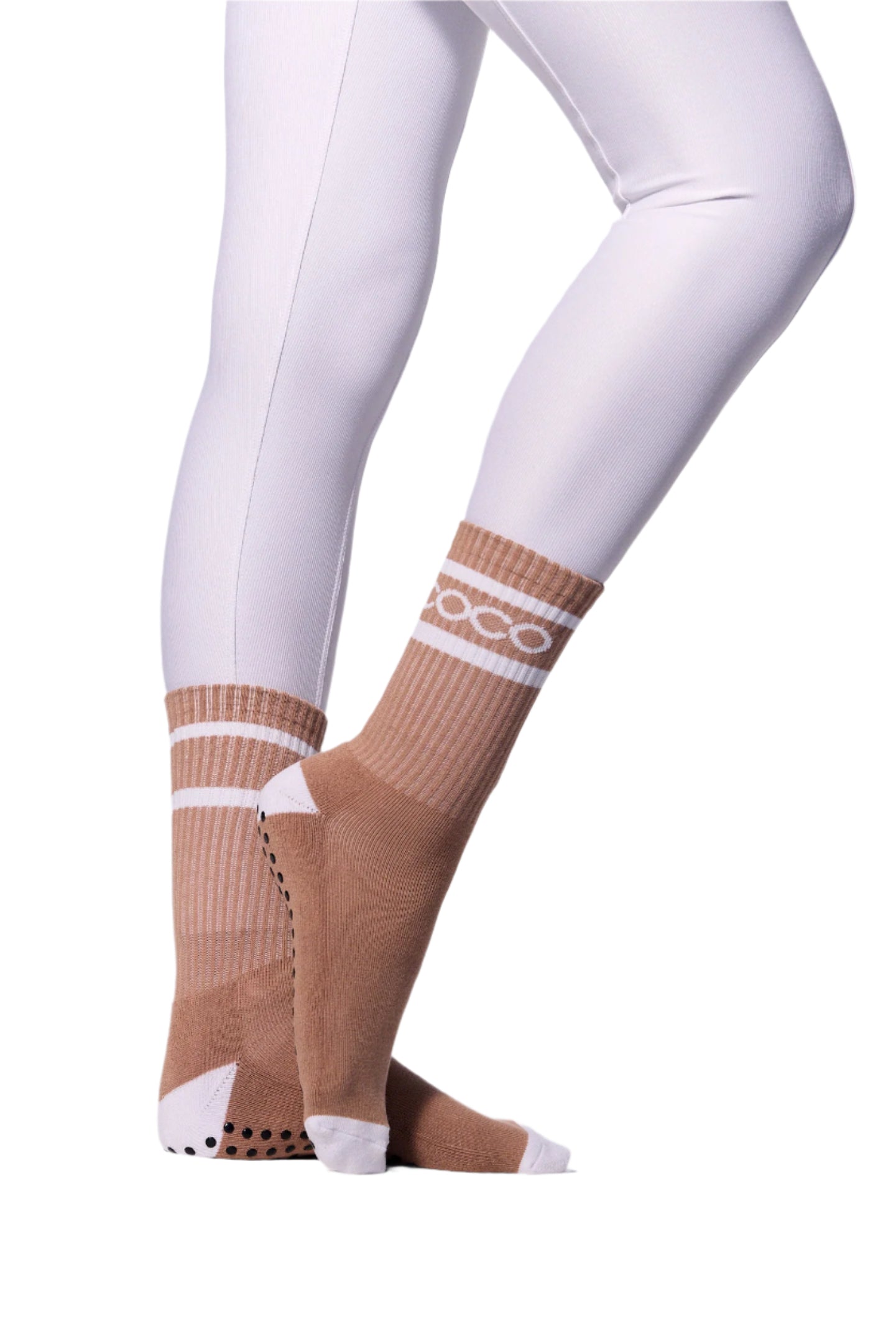 COCO Grip Socks | Nude & White