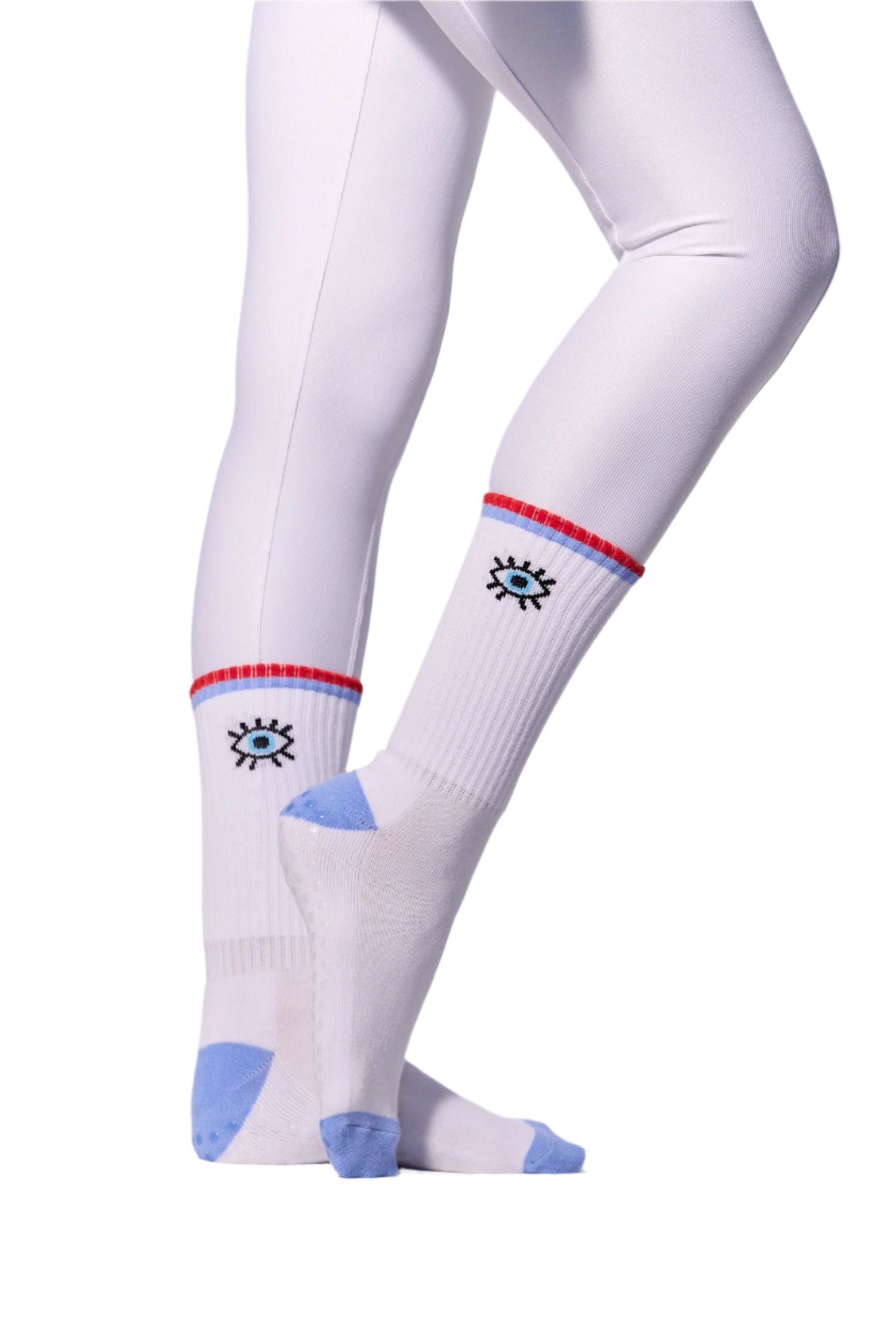 COCO Evil Eye Grip Socks | Blue & Red