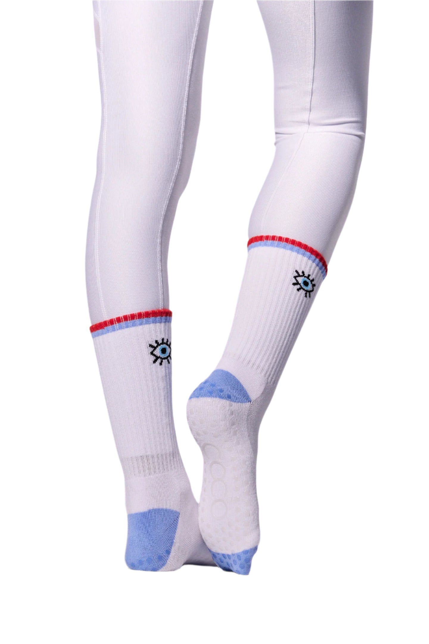 COCO Evil Eye Grip Socks | Blue & Red