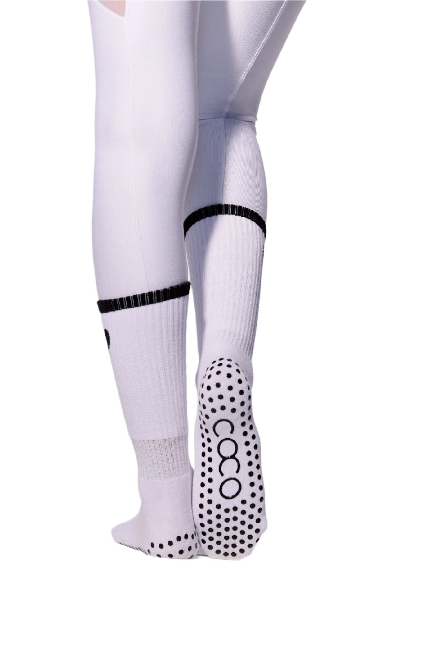 COCO Heart Grip Socks | White & Black