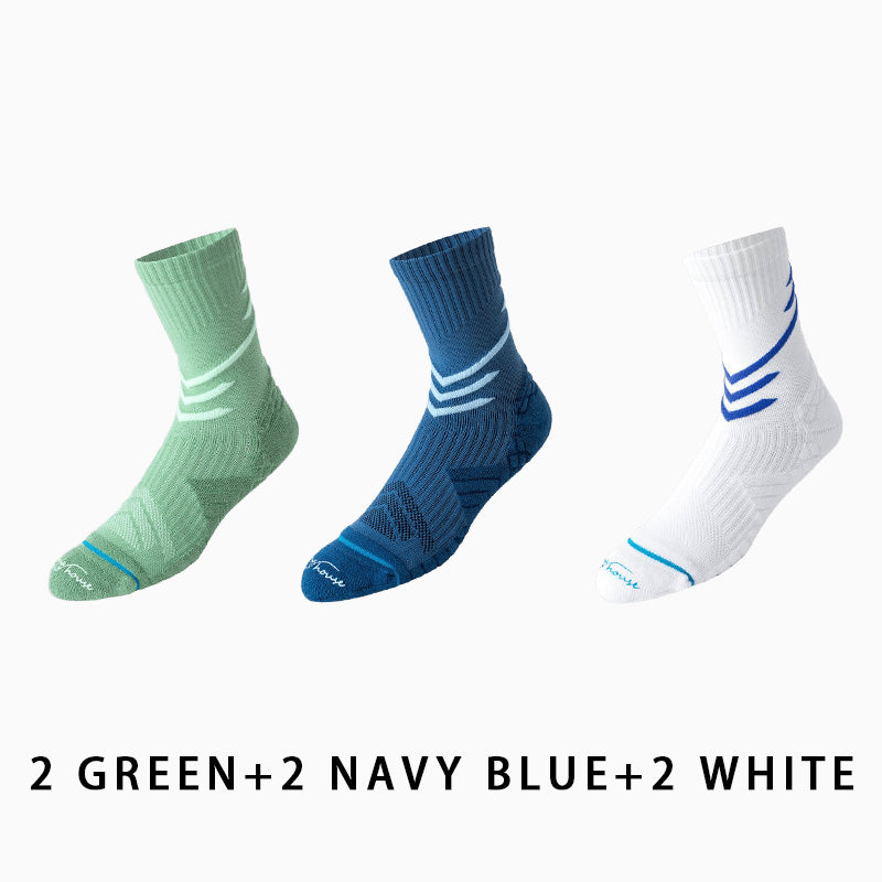 Non-slip Mid-calf Men's Running Socks(6 pairs）