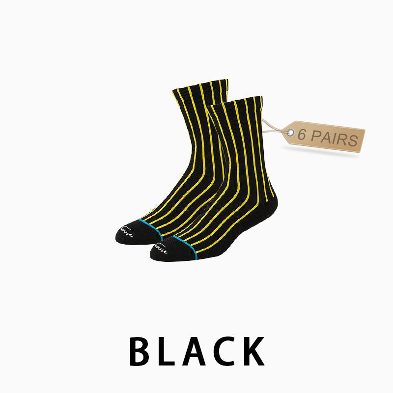 Men's Mid-calf Running Socks(6 pairs）