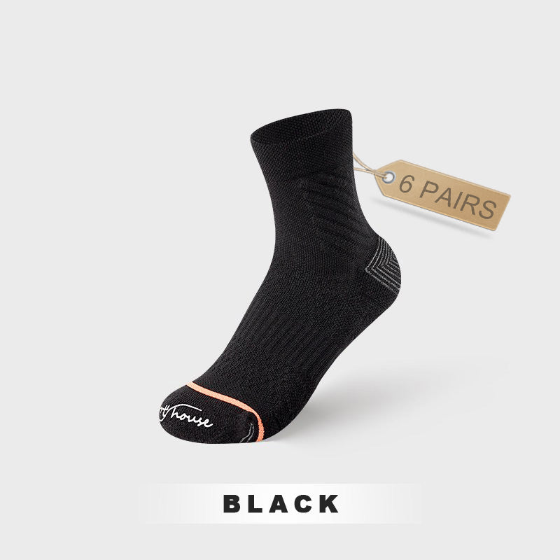 Mid-calf Breathable Women's Sport Socks (6 pairs）