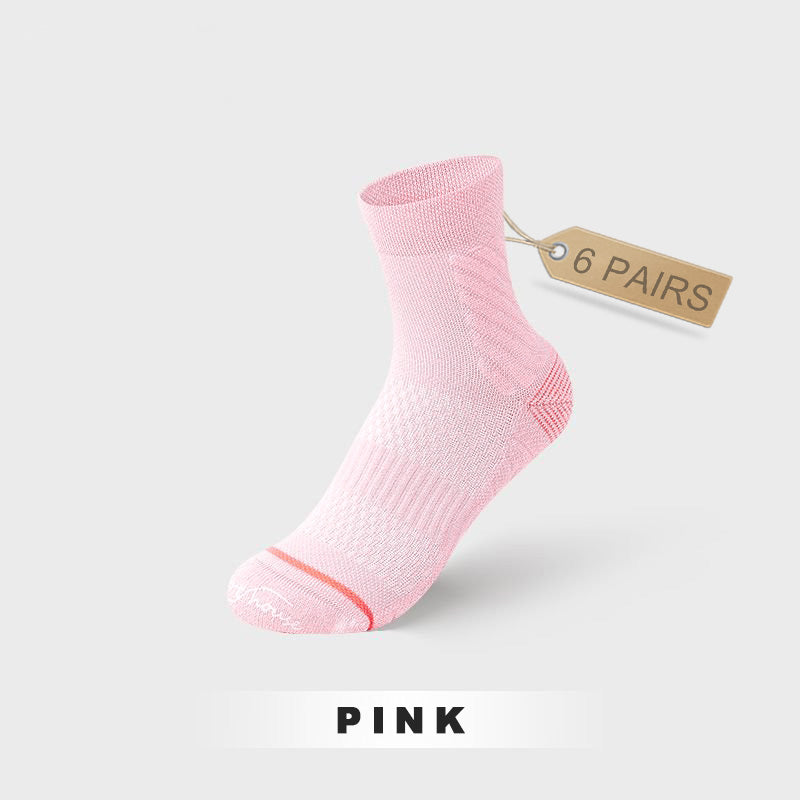 Mid-calf Breathable Women's Sport Socks (6 pairs）