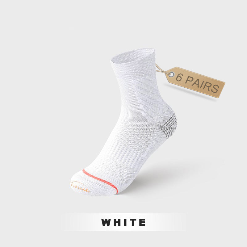 Mid-calf Breathable Women's Sport Socks (6 pairs）