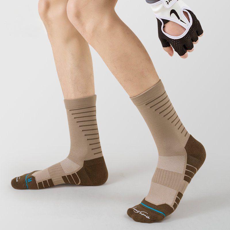 Breathable Men's Mid-calf Cycling Socks(6 pairs）