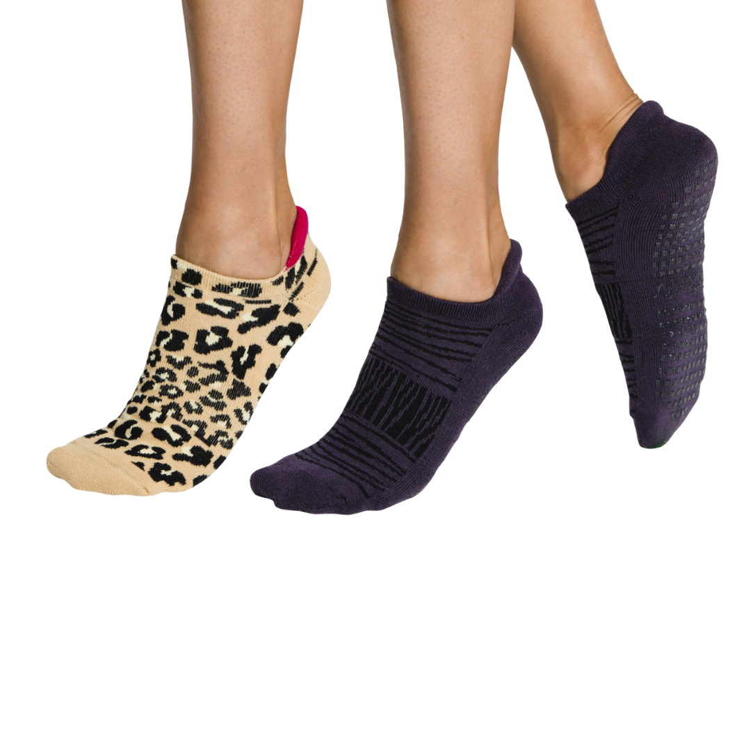Tucketts Tab Pilates Socks - Non-Slip Grip, Closed Toe, Barre & Yoga - Women's