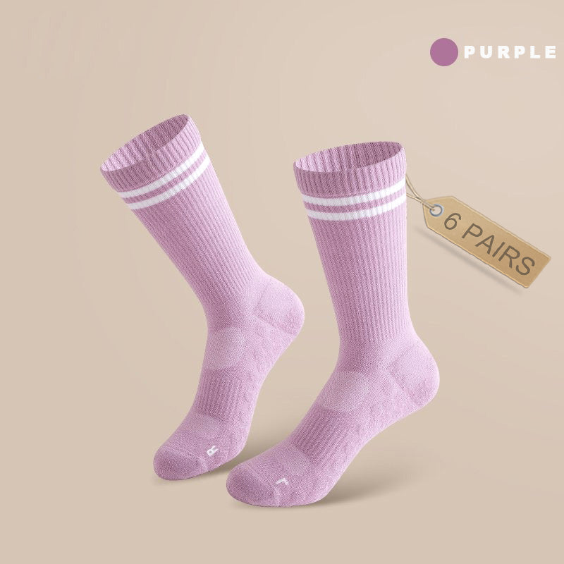 Mid-calf Women‘s Yoga Socks  (6 pairs）