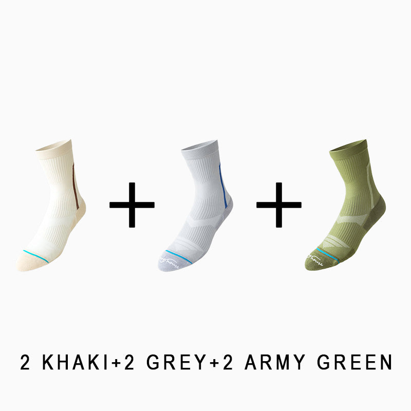 Men's Breathable  Mid-calf Cycling Socks （6 pairs）