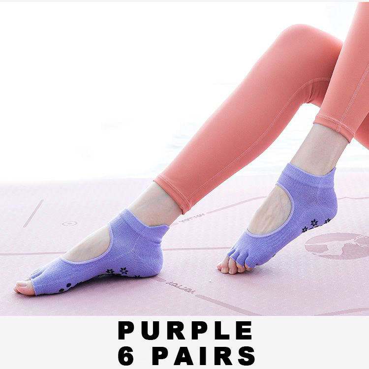 Women's Non Slip Yoga Pilates Socks （6 pairs）