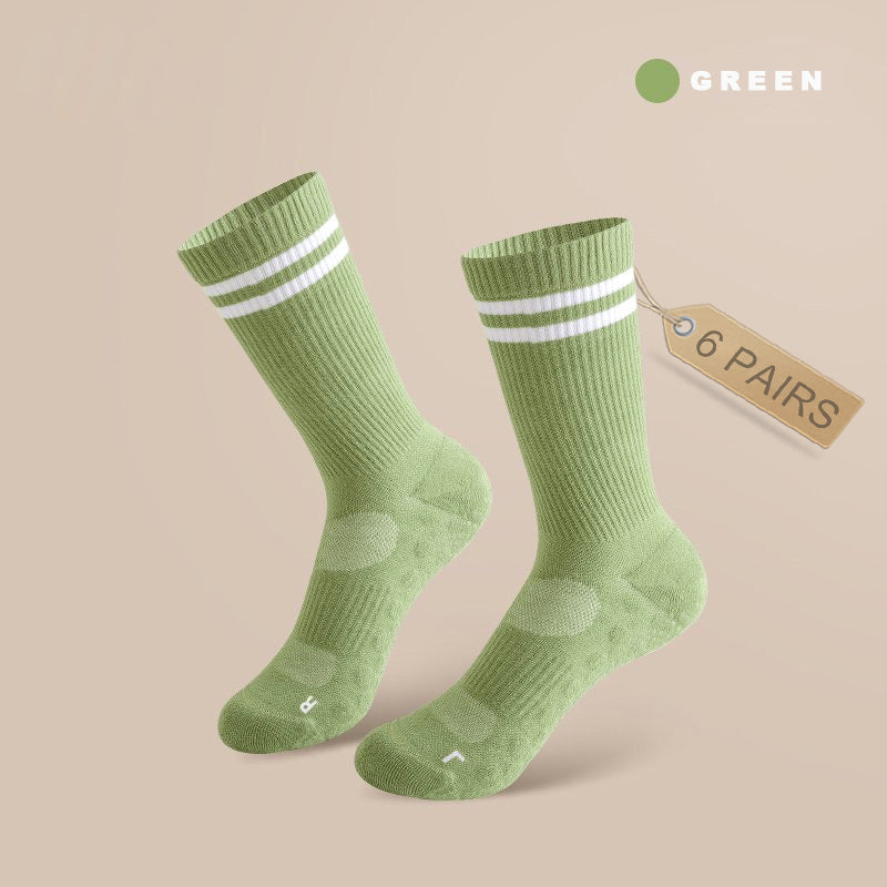 Mid-calf Women‘s Yoga Socks  (6 pairs）