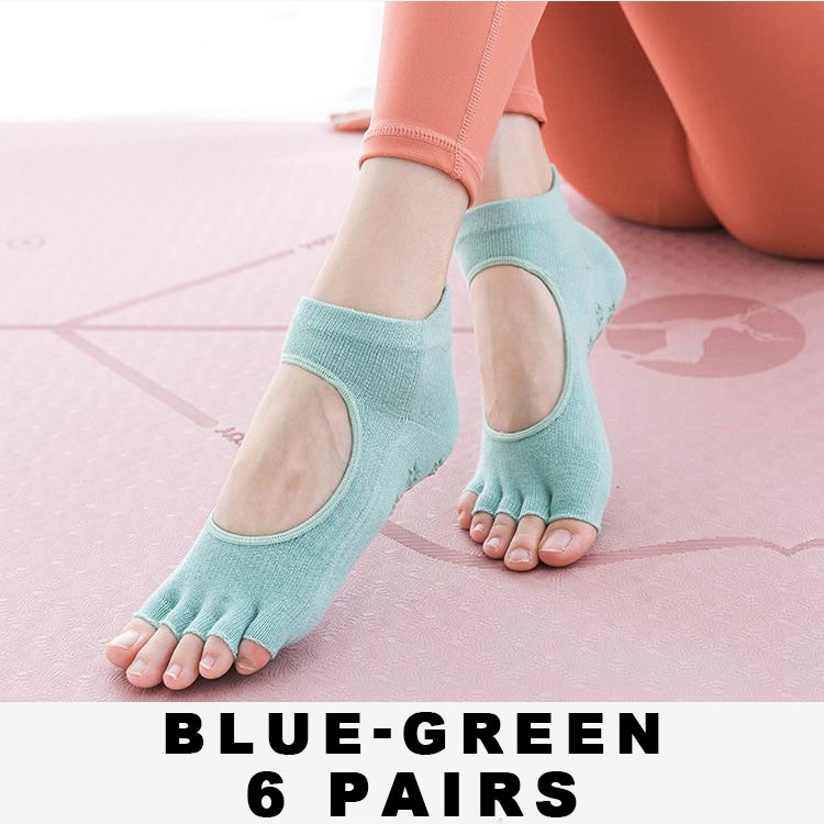 Women's Non Slip Yoga Pilates Socks （6 pairs）