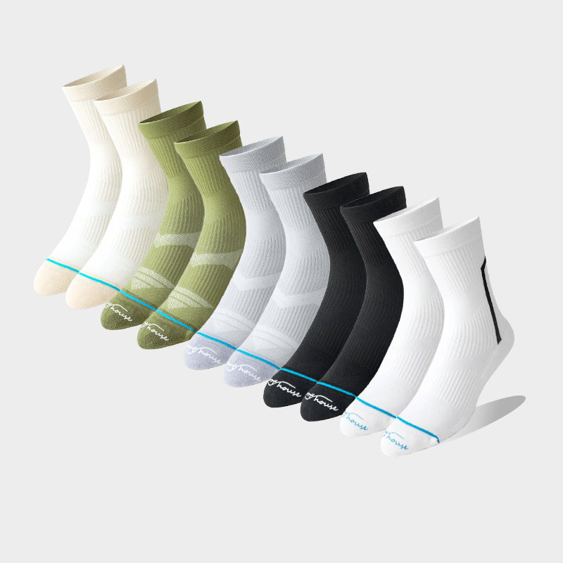 Men's Breathable  Mid-calf Cycling Socks （6 pairs）