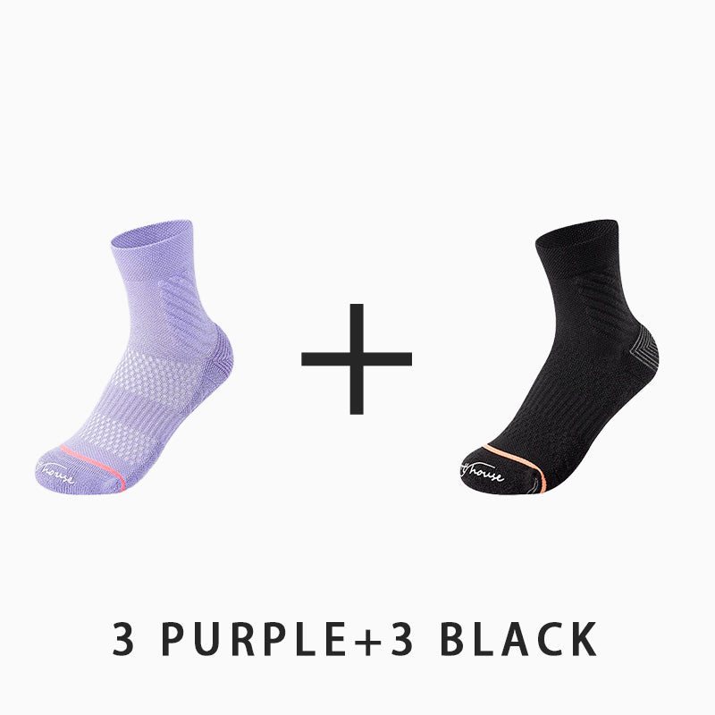 Mid-calf Breathable Women's Sport Socks (6 pairs）