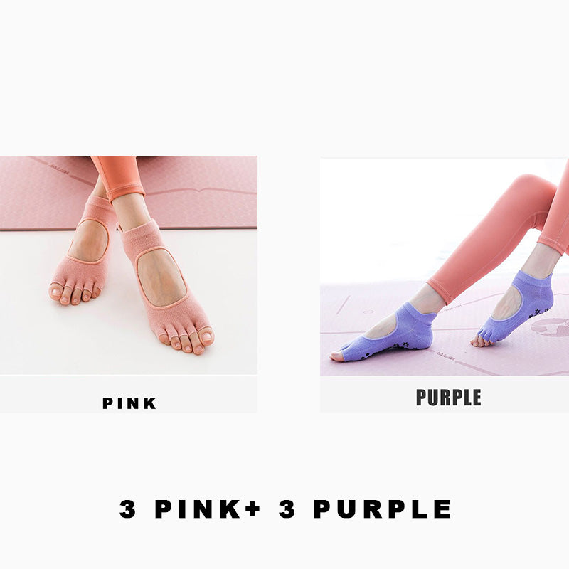 Women's Non Slip Yoga Pilates Socks （6 pairs）