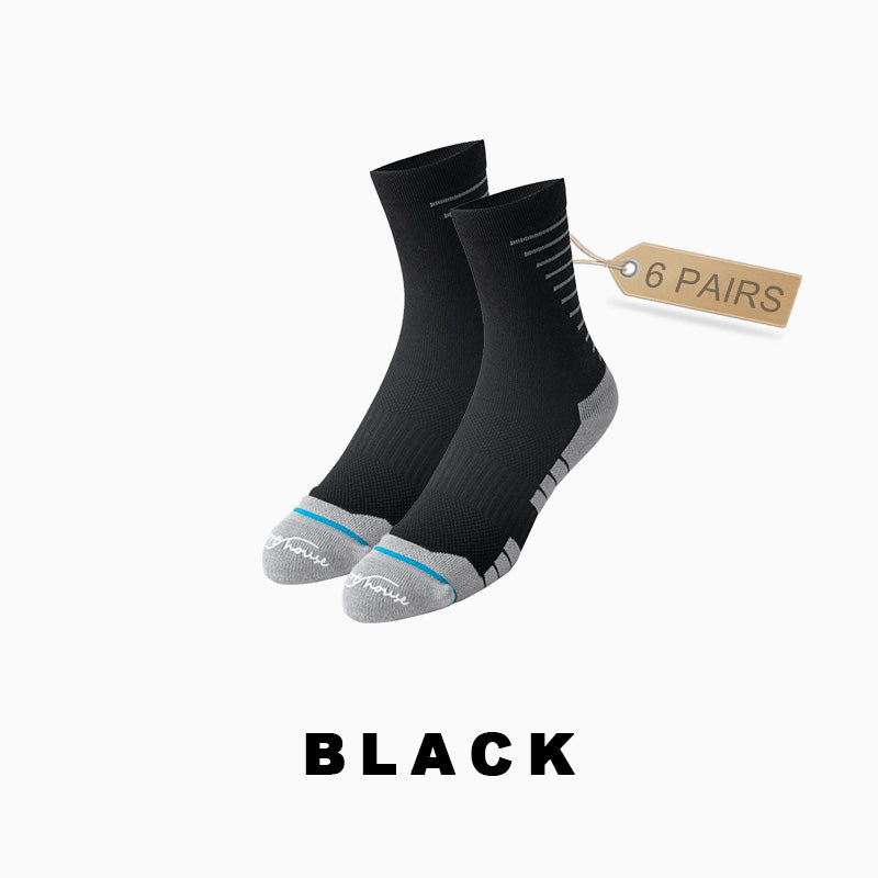 Breathable Men's Mid-calf Cycling Socks(6 pairs）