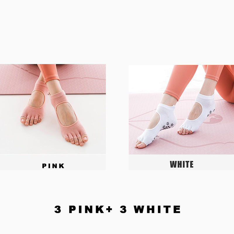 Women's Non Slip Yoga Pilates Socks （6 pairs）