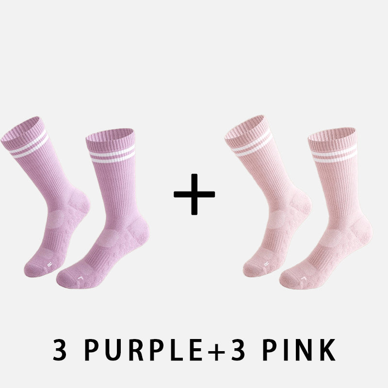Mid-calf Women‘s Yoga Socks  (6 pairs）