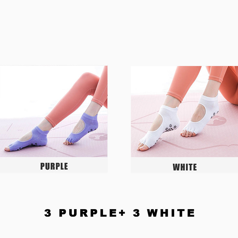 Women's Non Slip Yoga Pilates Socks （6 pairs）