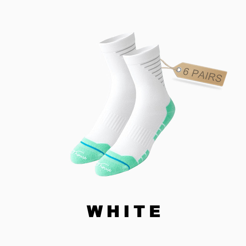 Breathable Men's Mid-calf Cycling Socks(6 pairs）
